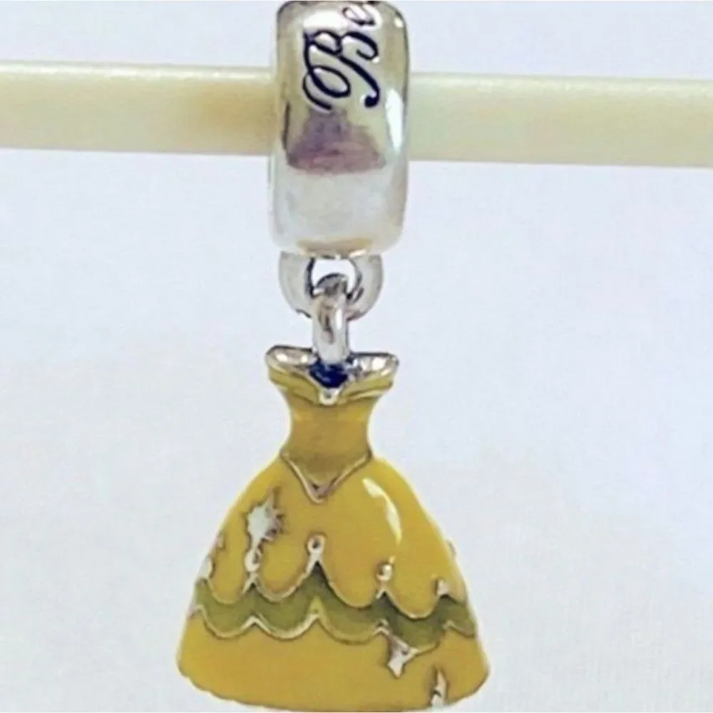 NWOT Disney Beauty & the Beast Belle's Dress Silver Dangle Charm